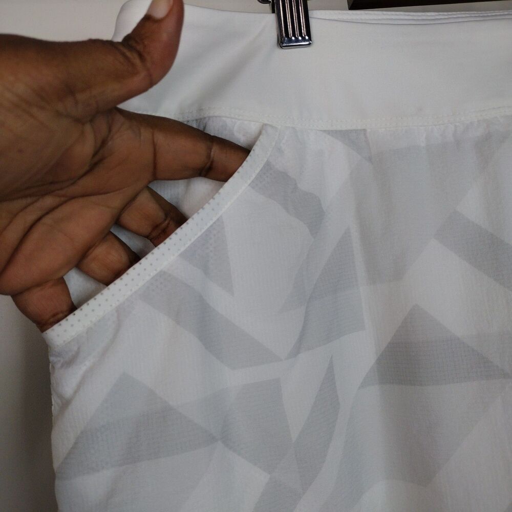 Nike Golf Tour Performance Tennis Skirt Womens Sz L White Grey Two Layer 456161 - Picture 2 of 9